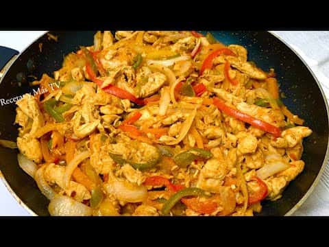 Fajitas de pollo con salsa deliciosa