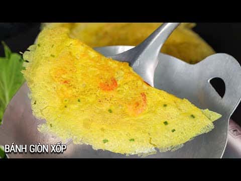 Bánh xèo miền Tây giòn xốp từ bột pha sẵn
