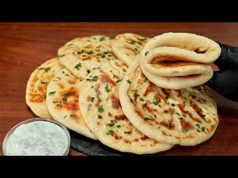 Turkish Flatbread with Greek Tzatziki Sauce