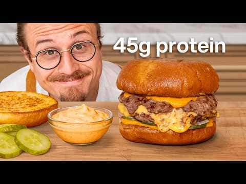 Healthy High Protein Cheeseburger