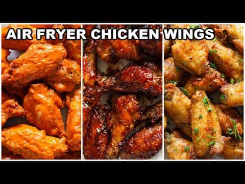 Crispy Air Fryer Chicken Wings (Buffalo, BBQ, Lemon Pepper)