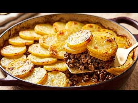 Ground Beef and Potato Bake with Caesar-Style Side Salad