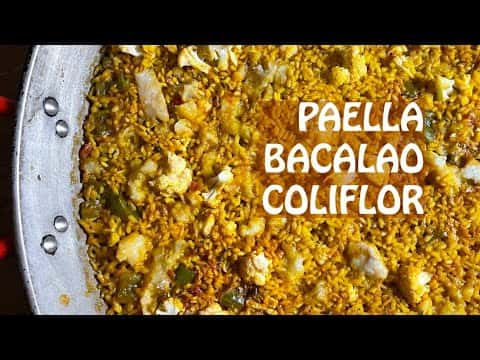 Paella de bacalao con coliflor