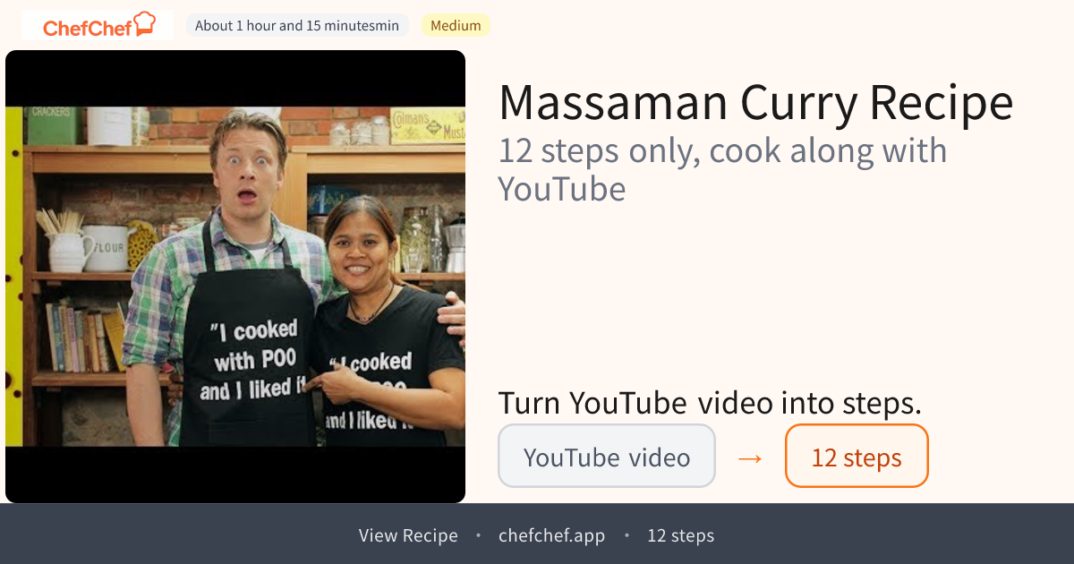 Massaman Curry | AI Cooking Agent for YouTube Recipes - ChefChef | Step-by-Step Recipe, Easy to Follow