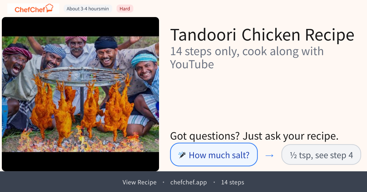 Tandoori Chicken | AI Cooking Agent for YouTube Recipes - ChefChef ...